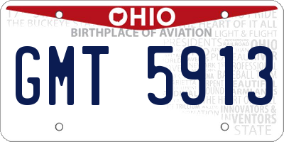 OH license plate GMT5913