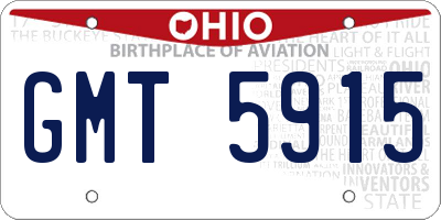 OH license plate GMT5915