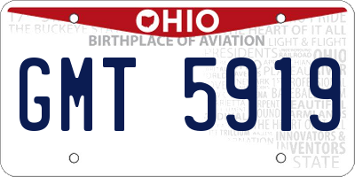 OH license plate GMT5919