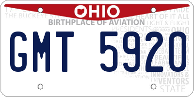 OH license plate GMT5920