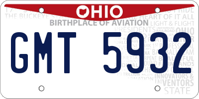 OH license plate GMT5932