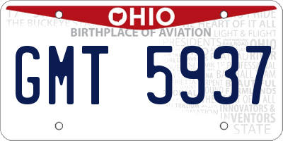 OH license plate GMT5937