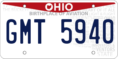 OH license plate GMT5940