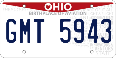 OH license plate GMT5943