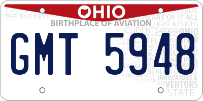OH license plate GMT5948