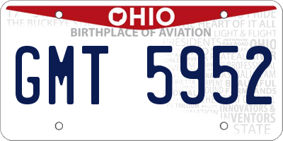 OH license plate GMT5952