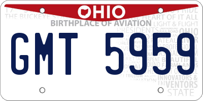 OH license plate GMT5959