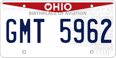 OH license plate GMT5962