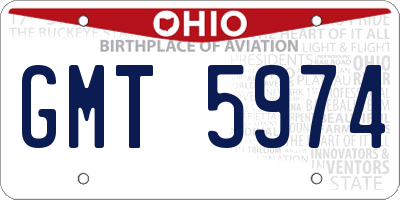 OH license plate GMT5974