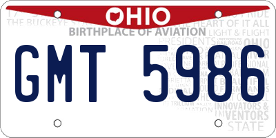 OH license plate GMT5986