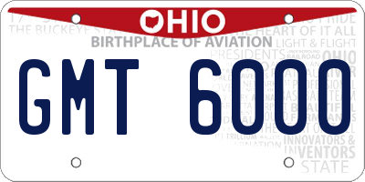 OH license plate GMT6000