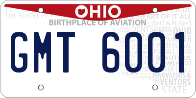 OH license plate GMT6001
