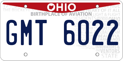 OH license plate GMT6022