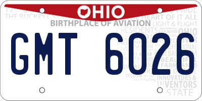 OH license plate GMT6026