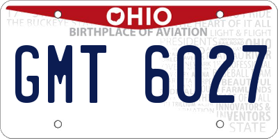 OH license plate GMT6027