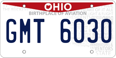 OH license plate GMT6030