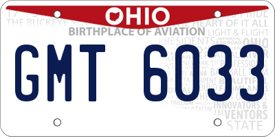 OH license plate GMT6033