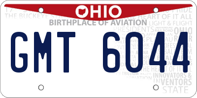 OH license plate GMT6044