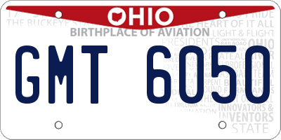 OH license plate GMT6050