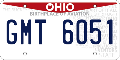 OH license plate GMT6051