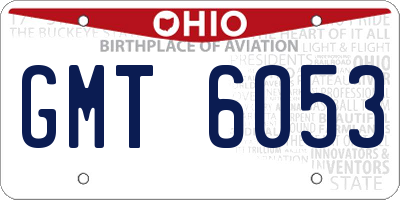 OH license plate GMT6053