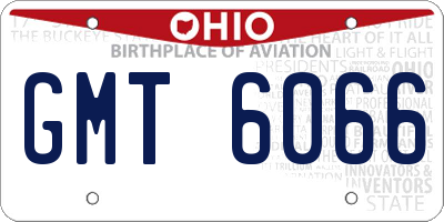 OH license plate GMT6066