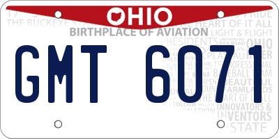 OH license plate GMT6071