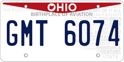 OH license plate GMT6074