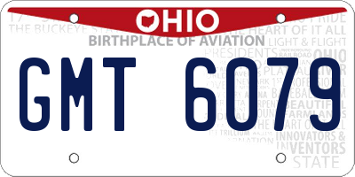 OH license plate GMT6079