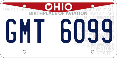 OH license plate GMT6099