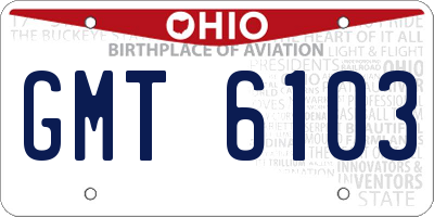 OH license plate GMT6103