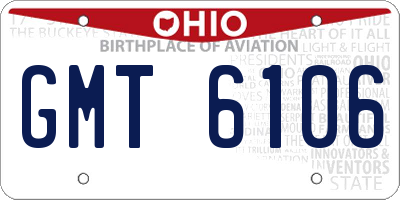 OH license plate GMT6106
