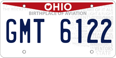 OH license plate GMT6122