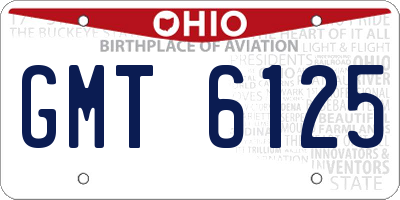 OH license plate GMT6125