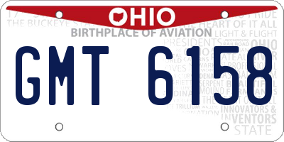 OH license plate GMT6158
