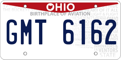 OH license plate GMT6162