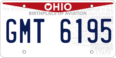 OH license plate GMT6195