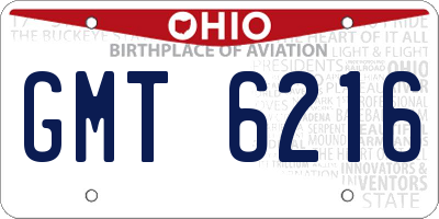 OH license plate GMT6216
