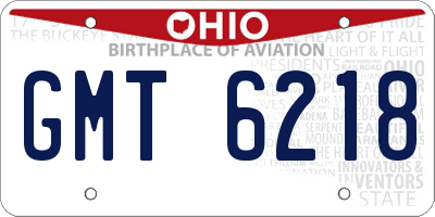 OH license plate GMT6218