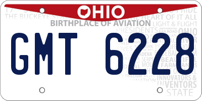 OH license plate GMT6228