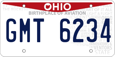OH license plate GMT6234
