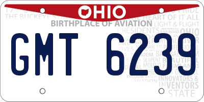 OH license plate GMT6239