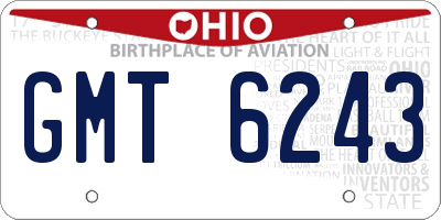 OH license plate GMT6243