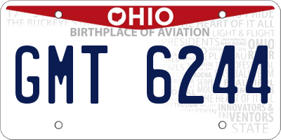 OH license plate GMT6244