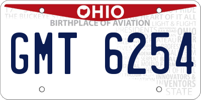OH license plate GMT6254
