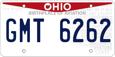 OH license plate GMT6262