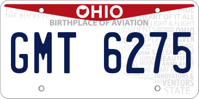 OH license plate GMT6275