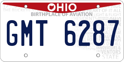 OH license plate GMT6287