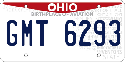 OH license plate GMT6293