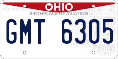 OH license plate GMT6305